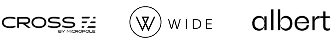 Cross Systems, Wide agency and Albert logos